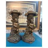 Ornate Figural Cherub Candleholders