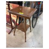 Wooden Lamp Table with Turned Legs