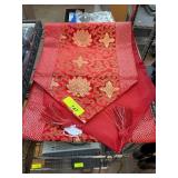 Decorative Red and Gold Table Runner