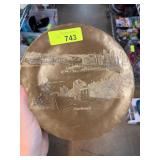 Solid Brass Souvenir Plate of Pittsburgh, PA