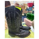 Black Leather Larry Mahan Cowboy Boots