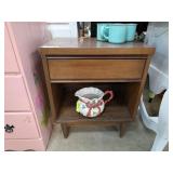 Mid-Century Wooden Side Table With Drawer