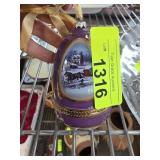 Purple Egg-Shaped Ceramic Trinket Box With Scene