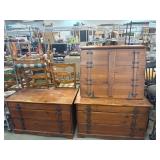 Wooden Secretary Desk with Matching Chest