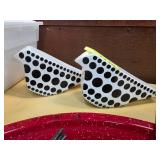 Black and White Polka Dot Wooden Birds