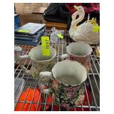 Three Ceramic Floral Mugs by Exclusive Design