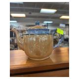 Japanese Ceramic Teapot with Blue and Tan Glaze