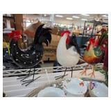 Three Decorative Roosters