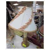 Floral Motif Table Lamp with Embellished Shade