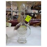 Etched Clear Glass Decanter With Stopper