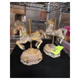 Two Decorative Carousel Horse Figurines