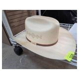 Resistol Straw Western Hat with Leather Band
