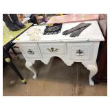 White Wooden Vanity with Cabriole Legs