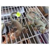 Two Metal Lizard Sculptures