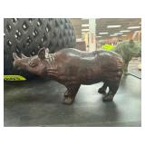 Iron Rhino Figurine with Dark Finish