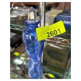 Blue Art Glass Perfume Bottle With Stopper