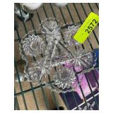 Pressed Glass Serving Tray with Starburst Design