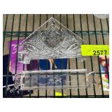 Cut Glass Triangle Holder and Tray Set