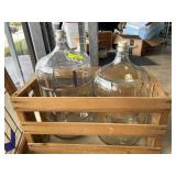Glass Carboys in Wooden Crate