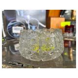 Cut Glass Crystal Bowl with Detailed Pattern