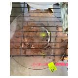 Pink Glass Plate with Floral Etching