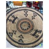 Handwoven Hausa Tribal Basket with Geometric Motif