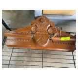 Ornate Carved Wooden Pediment with Scrollwork