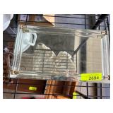 Rectangular Glass Tray With Metal Accents