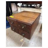 Wooden Four-Drawer Organizer with Contents