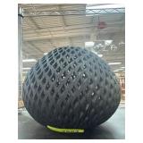 Black Lattice-Pattern Pottery Hanging Bowl