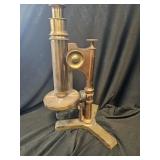 Bausch & Lomb Brass Microscope W Wood Storage Box