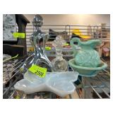 Decorative Lot with Pitcher, Tray, and Bottles