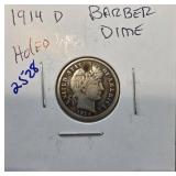 1914-D Barber Dime with Hole