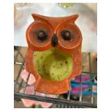 MCM Orange Ceramic Owl Sponge Holder