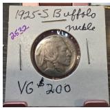 1925-S Buffalo Nickel in VG Condition