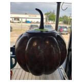 Hammered Metal Pumpkin Container With Lid