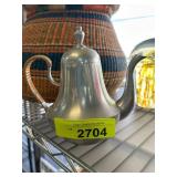 Small Metal Teapot With Wrapped Handle