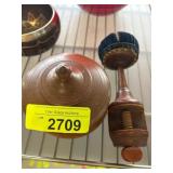 Wooden Box with Lid and Wooden Sewing Clamp