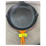Le Creuset Cast Iron Skillet With Orange Handle