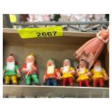 Vintage Plastic Snow White & Seven Dwarves