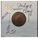 1886 Indian Head Penny in Coin Holder