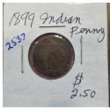 1899 Indian Head Penny in Holder