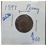 1897 Indian Head One-Cent Coin