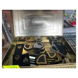 Military Shoulder Patches in Vintage Tin