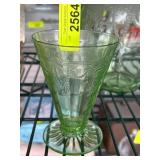 Uranium Depression Glass Footed Cup