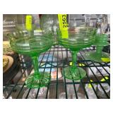 Two Uranium Glass Stemware Pieces