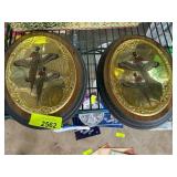 Oval Wall Plaques With Flying Pheasants