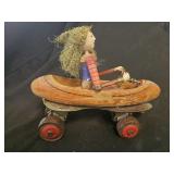 Handcrafted Folk Art Doll on Skate Peggy S Pimpler