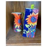 Colorful Ceramic Pitcher and Vase Set