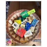 Vintage Matchbooks in Woven Bowl